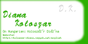 diana koloszar business card